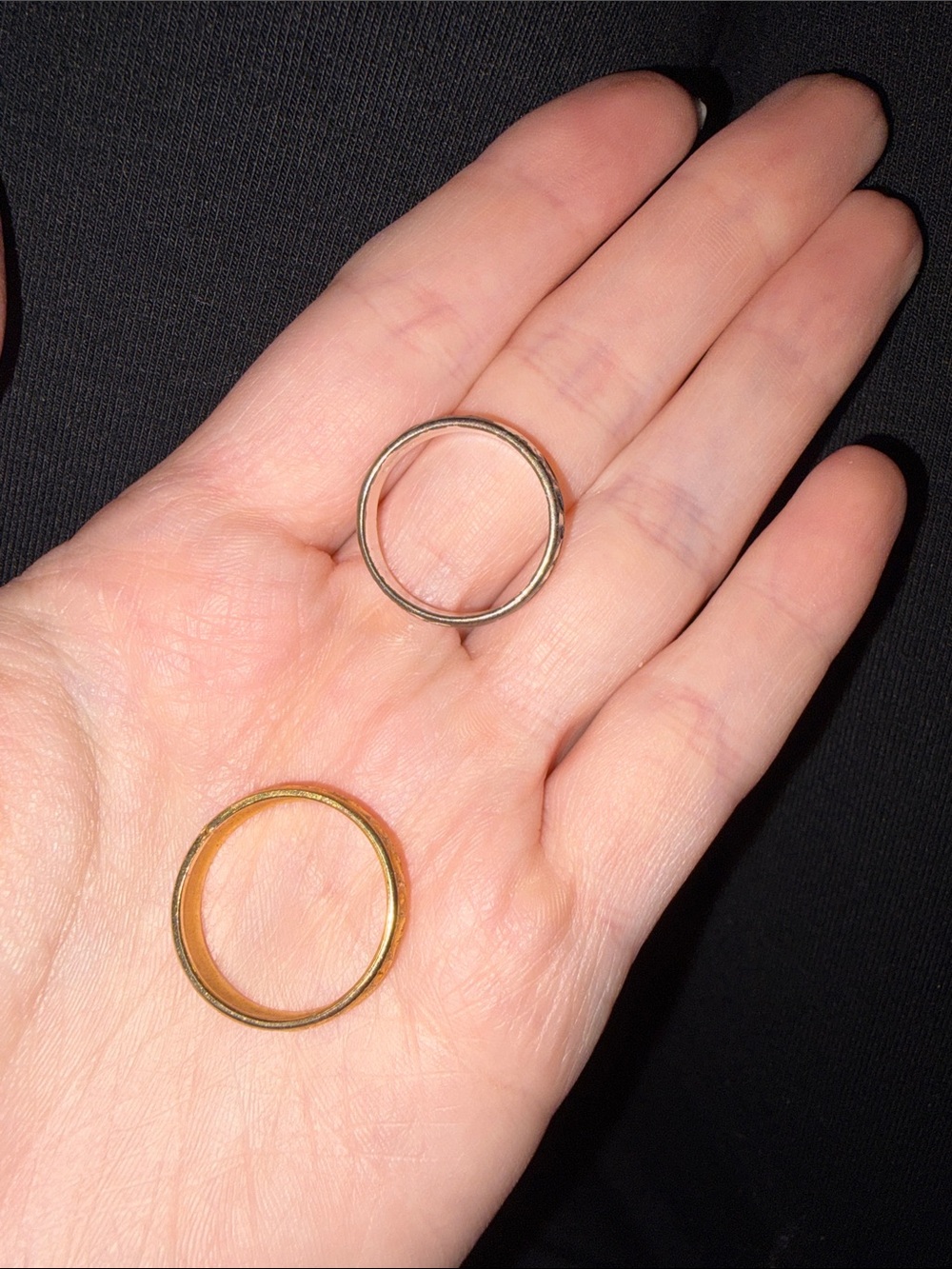 Simple Gold and Silver Stackable Rings - Minimalist Set